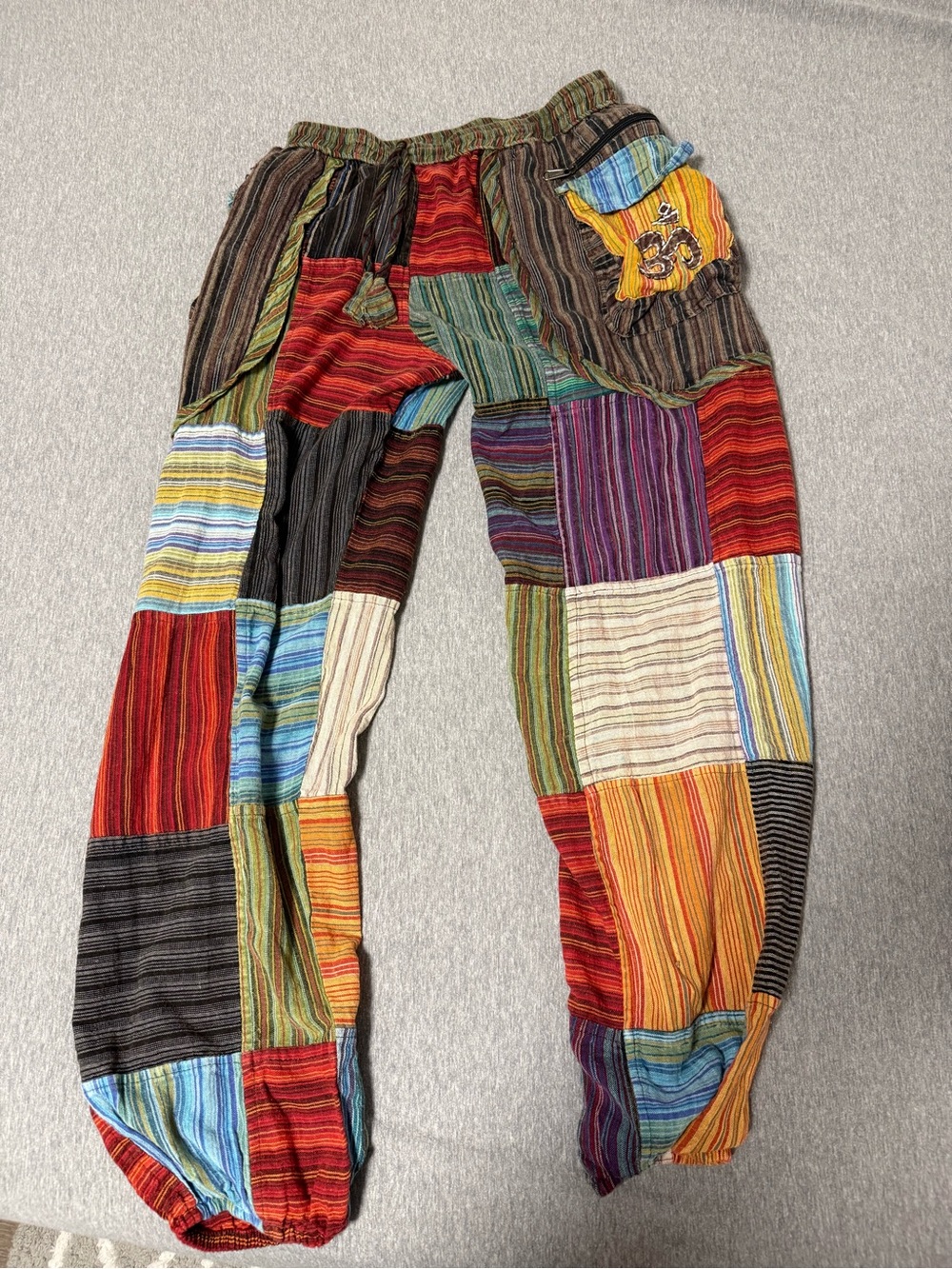 Rising International Multicolor Striped Patchwork Joggers
